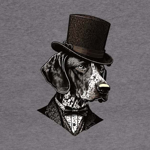 German shorthaired pointer with top hat by K3rst